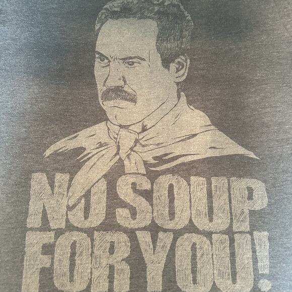 Seinfeld Other - Seinfeld Soup Nazi Graphic T Shirt Men's XL Short Sleeve Vtg Distressed Charcoal